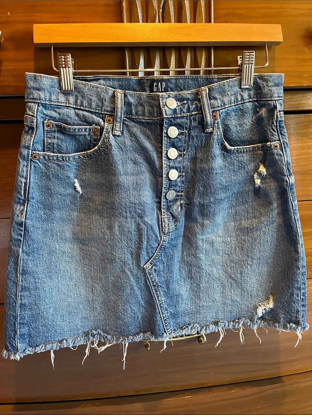 GAP Distressed Denim Mini Skirt